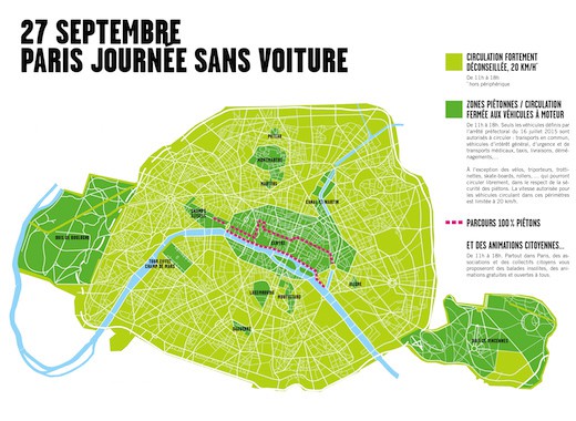 Journée sans voiture à Paris le 27 septembre 2015