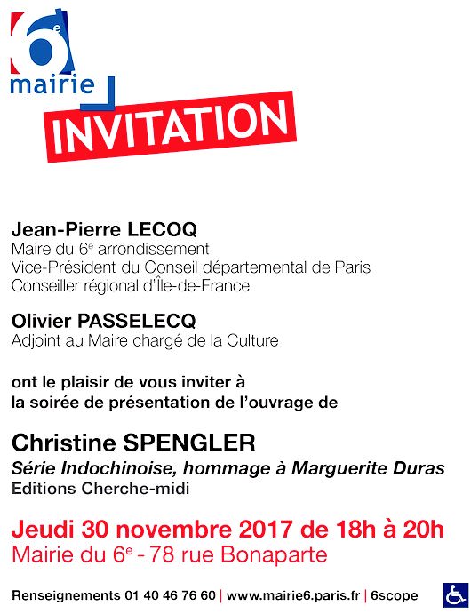 Exposition Christine Spengler à la Mairie du 6ème arrondissement du 22 novembre au 9 décembre 2017