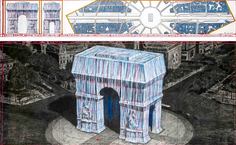 Christo, en étroite collaboration avec le Centre Pompidou et le Centre des monuments nationaux (CMN), créera une œuvre temporaire à Paris intitulée L’Arc de Triomphe empaqueté