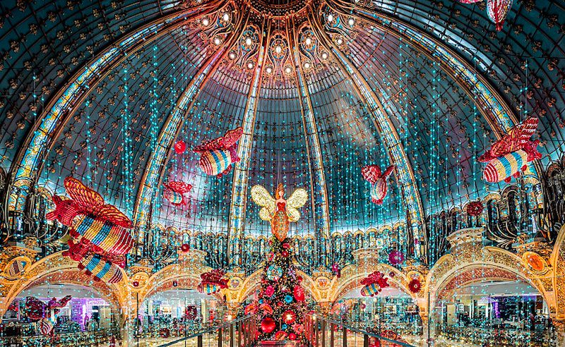 Le sapin de Noël 2019 aux Galeries Lafayette Haussmann