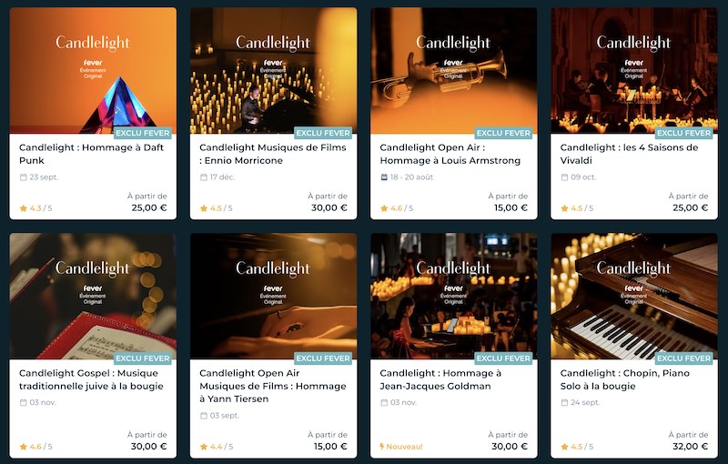 Candlelight - des concerts à la bougie Rive Gauche, du 18 août au 4 novembre 2022