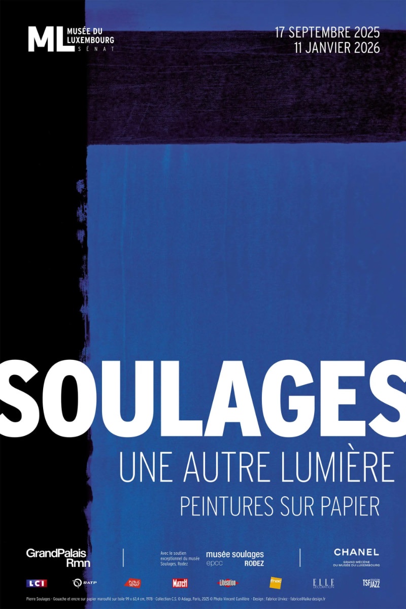 Exposition Soulages, une autre lumière au Musée du Luxembourg du 17 septembre 2025 au 11 janvier 2026